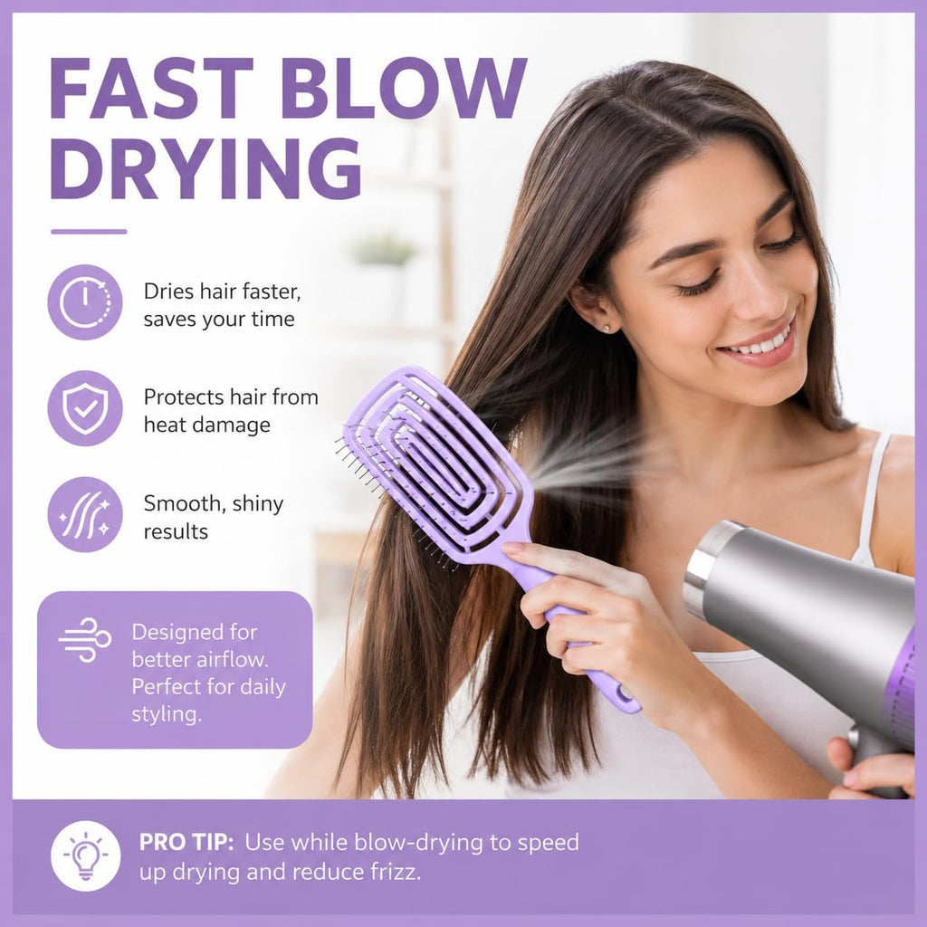 Premium Detangling Hair Brush for Women & Men- Anti Hair Fall Comb for Curly, Wavy & Straight Hair