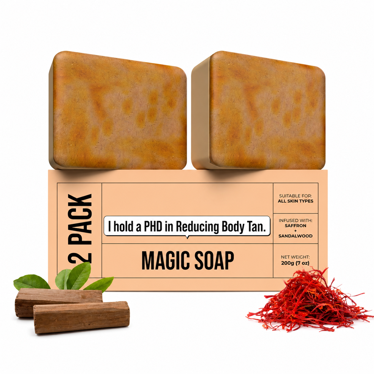 Magic Tan Removal Soap Saffron And Sandalwood Bath Bar (Pack of 1)